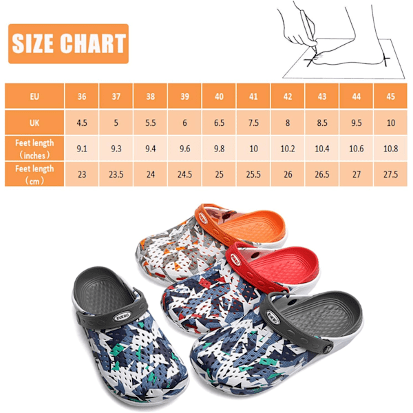 Herre- og damehagesabotter, sommersandaler, lette, sklisikre, gåsko, unisex-voksensko til basseng, strand, hage, kjøkken, dusj Grey 9inch 9 Women/8 Men