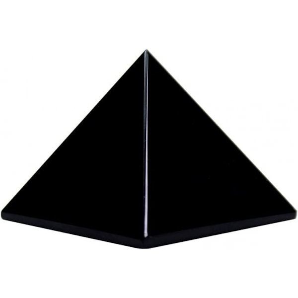 Luonnollinen musta obsidiaanikristallipyramidin energiageneraattori | 1,6x1,6 tuumaa (4x4 cm) parantava kristallipyramidi suojaa ja positiivisuutta varten