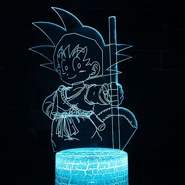 3D Illusions Anime Lampe, 7 Farger Skiftende 3D Illusions Anime Lys, Anime Figur 3D Lys Anime for Akryl LED Lampe Anime LED Lys for Barn