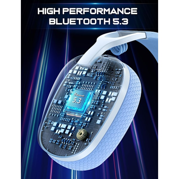Trådlöst Spelheadset, 2.4GHz Bluetooth 5.3 Spelhörlurar med ENC Brusreducerande Mikrofon, 3.5mm Jack Trådbunden 3-i-1 Spelhörlurar White