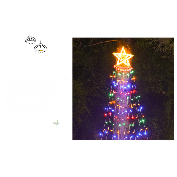 Julbelysning utomhus, 350 LED-lampor Vattenfall Julgransljus 8 Belysningslägen Fe-ljus med fjärrkontroll för trädgårdsfest Bröllopsdekor