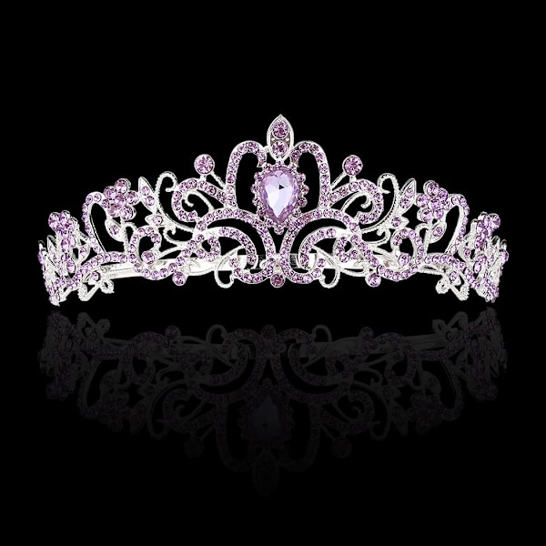 Kroner for kvinner Elegant krone med kammer Prinsessekrone Tiaraer for jenter Kvinners pannebånd Brudes bryllup Prom Bursdagsfest