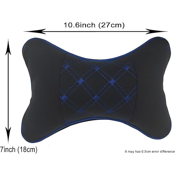 Bil nackkuddar Båda sidor PU-läder 2-pack nackstöd Passar de flesta bilar Fylld fiber Universal bilkudde (Svart vit)