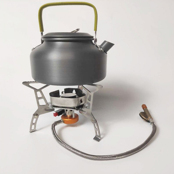 3500W Vindtät Campingspis Camping Gaskamin med Bränslebehållare Adapter, Piezo Tändning, Bärväska, Bärbar Hopvikbar Spisbrännare för Utomhusbruk