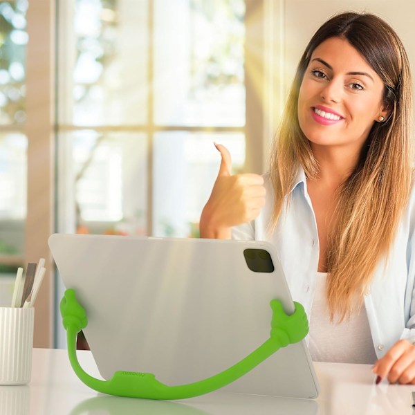 Thumbs Up 2-pakks nettbrettstativ, nettbrettstativholder for skrivebord, nettbrettstativ kompatibel med iPad-serien, Samsung Galaxy-faner Green/Green Plus