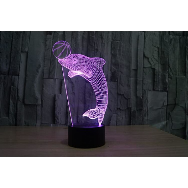 3D Delfin Fjärrkontroll 16 Färger Nattlampor Illusion Akryl LED Bord Sänglampa Barn Sovrum Skrivbords Dekoration Födelsedagspresenter Leksak för Barn