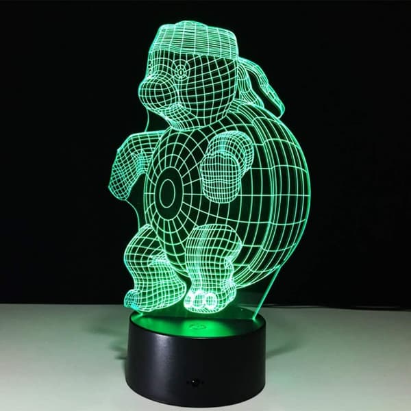 Illusjon LED nattlys 3D nattlys LED illusjon skilpaddeform nattlys illusjon LED nattlys