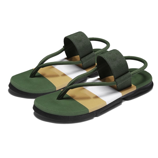 Män Flip Flop Dual Wear Förhindra halka PVC tjock sula Beach Slip On Sandal för sommaren Green 42