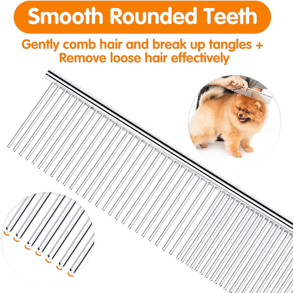 Pet Steel Grooming Tool Pudel Finishing Butter Kam 7 1/2-tums L