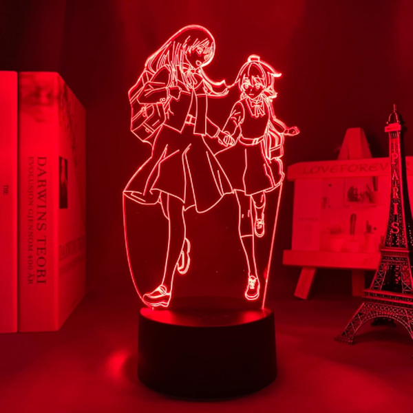 Koito Yuu Nanami Touko Anime Figur Dorm Manga 3D Neon Lampe for Soverom Sengesidebord Barnegave 3D Illusions nattlys