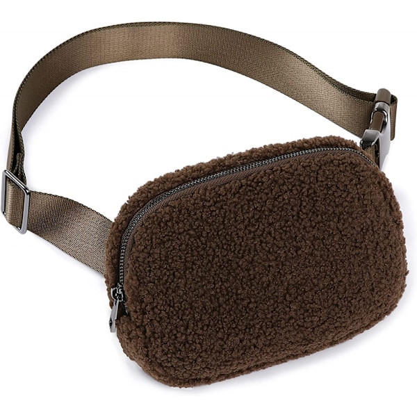 Fleece Bältesväska Sherpa Fanny Pack Crossbody Bröstväska för Kvinnor Män Överallt Bum Bag Julgåva