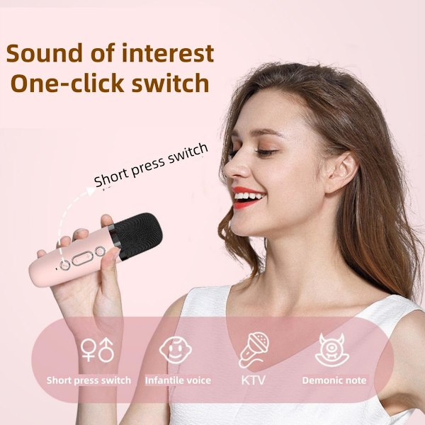 Bluetooth K-sång ljudkaraoke med mikrofon split trådlös ljud bärbar barnfamilj KTV mini set stöd AUX,TF-kort, ljudändring