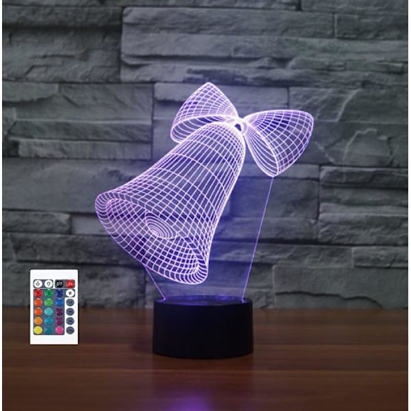3D Julemand Dell Fjernbetjening 16 Farve Natlys Illusion Akryl LED Bord Sengelampe Børneværelse Skrivebords Dekoration Fødselsdagsgaver Legetøj til Børn