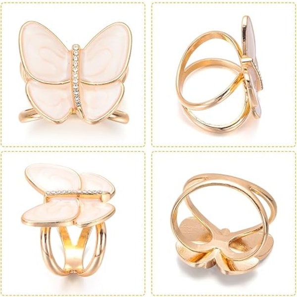 3 st Butterfly Sjalring Clip Sjalspänne för Kvinnor Sjalring Spänne Kvinnors Mode Metall Sjal Clip Spänne Dam Flickor Dekoration Tillbehör (28mm)