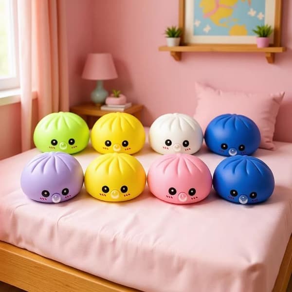 Ny Spit Bubble Dumpling Squishy Leketøy med Dampboks, Stresslindrende Sensorisk Fidget Leketøy for Autisme ADHD Barn og Voksne yellow