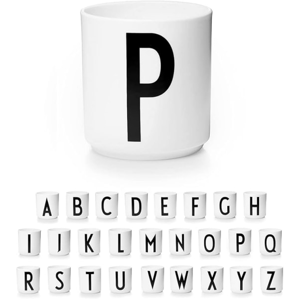 Kirjain kahvikuppi / kirjemuki yksinkertainen tyyli (P-kirjain)