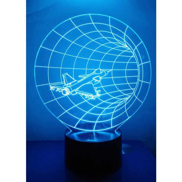 3D Natlys LED Illusion Lampe Sengelampe Bordlampe, ATTOE 7 Farveskiftende Lys med Akryl Flad & ABS Base & USB Oplader som Hjemmedekoration
