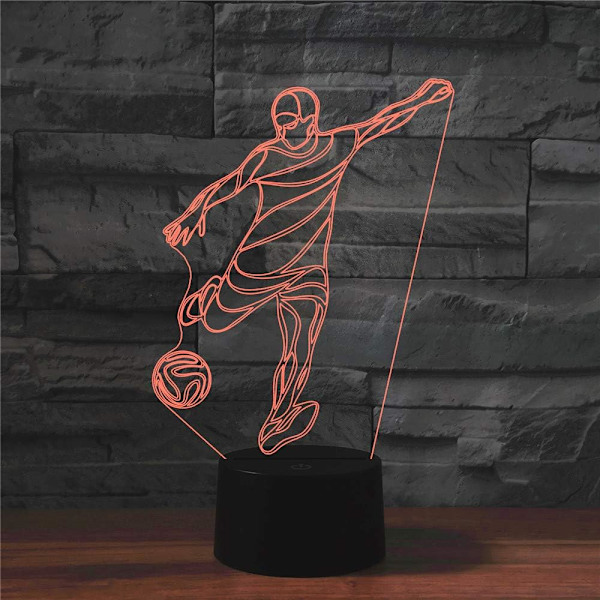3D Play Football Fjärrkontroll 16 Färger Nattlampor Illusion Akryl LED Bord Sänglampa Barn Sovrum Skrivbordsdekoration Födelsedagspresenter Leksak