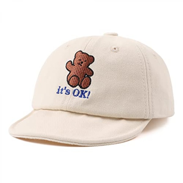 Taaperoiden baseball-lippis, pikkupojan rullautuva lieri, söpö vauvan hattu 1-3-vuotiaille ---- Karhu, beige