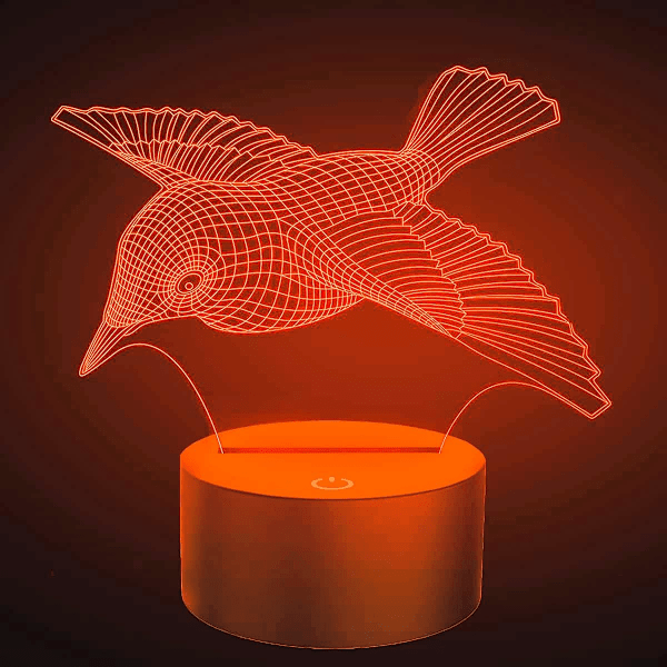 3D Fugl Natlampe Bordsklampe Optisk Illusion Lamper 7 Farveskiftende Lys LED Bordlampe Julegave Hjem Kærlighed Fødselsdag Børn Børn Dekoration Legetøj Gave