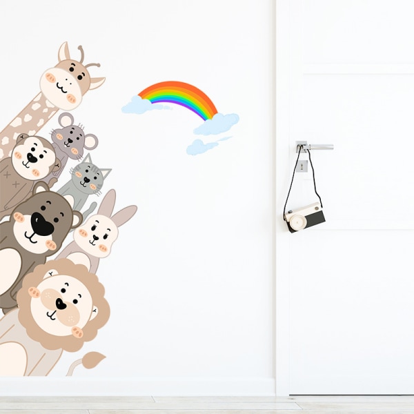 Animal Corner Kids Seinätarrat Tarrat Kuorinta ja irrotettava tikku lastenhuoneeseen Makuuhuoneeseen Olohuoneeseen Taideseinämaalaukset Koristeet