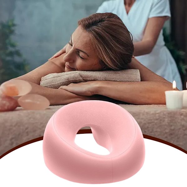 Massagepude med memoryskum-støtte, åndbart ansigts-nedad design til terapi, spa, søvn, flere farver Pink