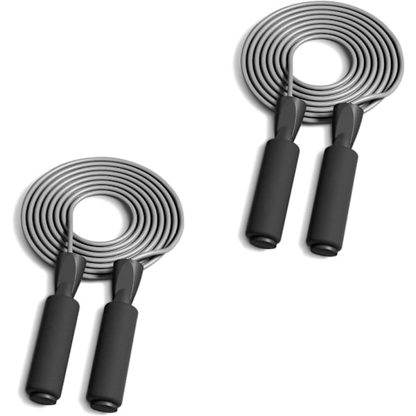 Springtov, Justerbar Springtov Kabel med Kuglelejer, Springtov Uden Filtning Hurtig Hastighed til Mænd Kvinder Børn, Stål Springtov Træning med 2Black