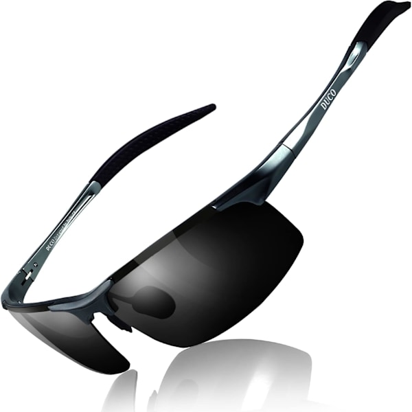 Polariserade solglasögon för män med UV-skydd - 8177s Gunmetal Frame Gray
