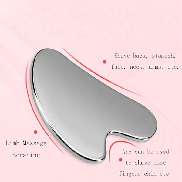 Äitienpäivälahjat - Ruostumattomasta teräksestä valmistetut Gua Sha -kasvotyökalut, Gua Sha kasvoille, Metallinen Gua Sha, Ihoa kiinteyttävä hieronta, Gua Sha -kauneustyökalu Bo:lle