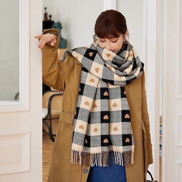 Dametæppe Chunky, Pashmina Sjal Wraps Oversized Vinter & Efterår Varme Halstørklæder Blød Kashmir Følelse til Kvinder