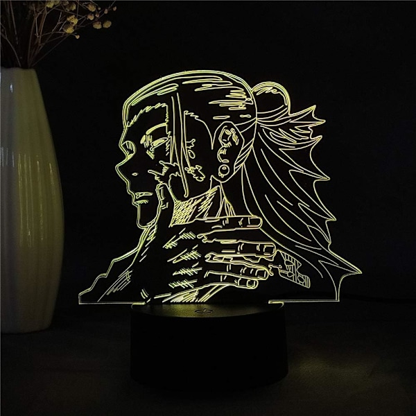 Anime Jujutsu Kaisen Todo Aoi Figur 3D LED Nattlampa Manga Figur Skrivbordslampa Sovrumsdekoration Bordlampa Heminredning Nattlampa Födelsedagspresent för K