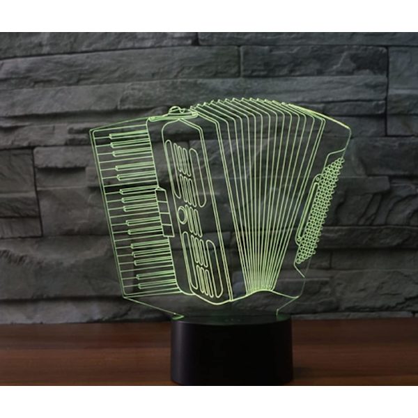 3D Akkordeon Fjernkontroll 16 Farger Nattelysbilder Illusions Akryl LED Bord Nattbord Lampe Barn Soverom Skrivebord Dekor Bursdagsgaver Leke for Barn