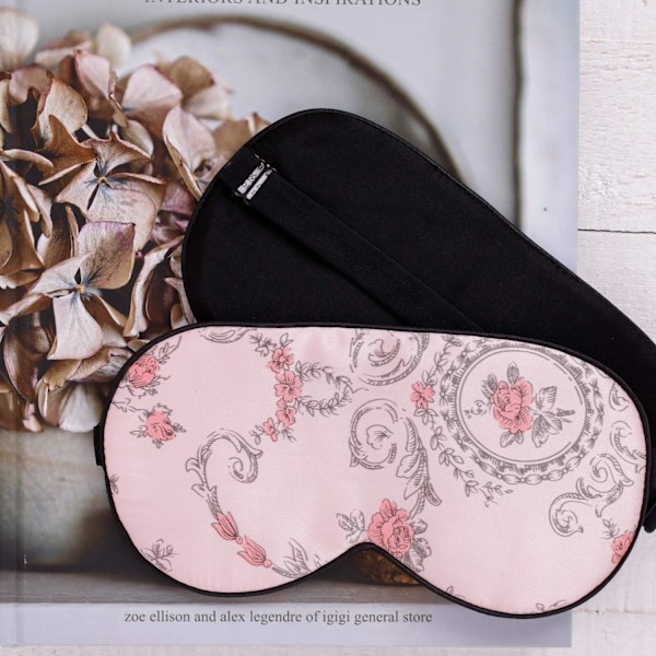 100% Ren Sidenögonmask Sovmask Ögonmask Ögonskydd Sovögonmask Blommiga Färger (#1)