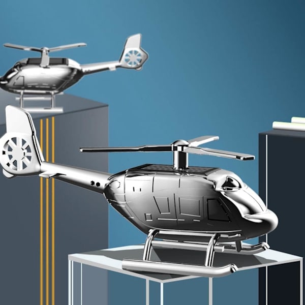 Luftfräschare, Kreativ Solcellsdriven Helikopterformad Automatisk Inredningsluftfräschare Dekorationer med Halkskyddande Matta för Bil och Hem Bilventil Diffusor Ornament