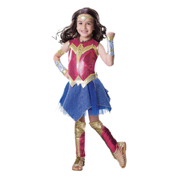 Lasten tyttöjen Wonder Woman -asu, naamiaisasu, pukeutumissetti, koko L