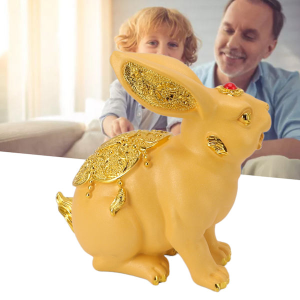 Kanin Pengekasse Håndlavet Sød Dekorativ Ornament Resin Figur Pengebøsse til Mønter Opsparing