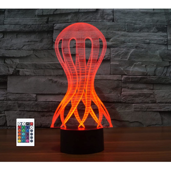 3D Havsmaneter Fjärrkontroll 16 Färger Nattlampor Illusion Akryl LED Bord Sängbordlampa Barn Sovrum Skrivbordsdekoration Födelsedagspresenter Leksak