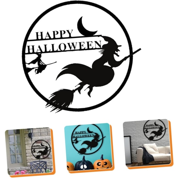 WJ 5st Häxkonst Silhouette Väggdekor Heminredning Halloween Dekoration Happy Halloween Dekoration Häxa Kvast Häxa Kvast Vägghängande Wizard Met blackx5pcs 32.7X30CMx5pcs