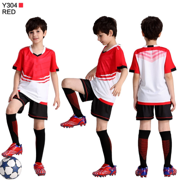 Jalkapallopaita lapsille henkilökohtainen jalkapallopaitasarja Set  polyesterijalkapalloasu hengittävä jalkapallopuku pojalle Y304 Red 4XS 5df0  | Y304 Red | 4XS | Fyndiq