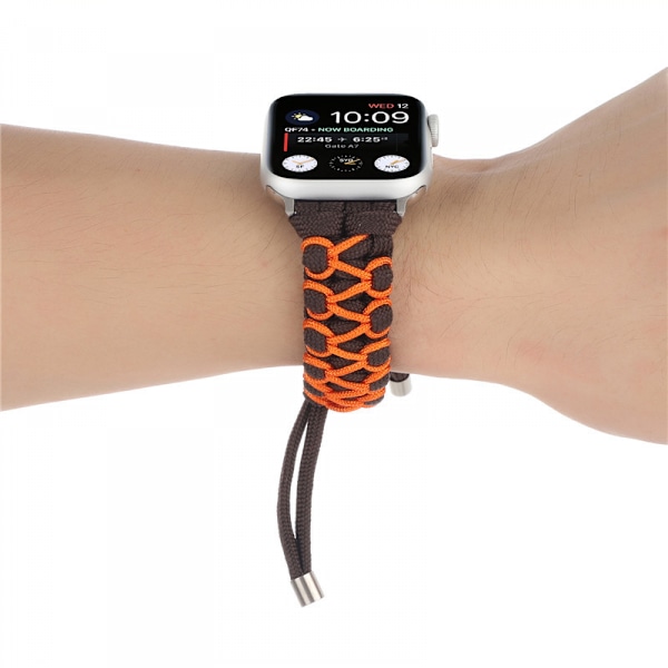 Paracord Watch Band Justerbar Flettet Rem for Apple Watch 42/44/45mm Håndleddsrem Nylon Flettet Watch Band Erstatning