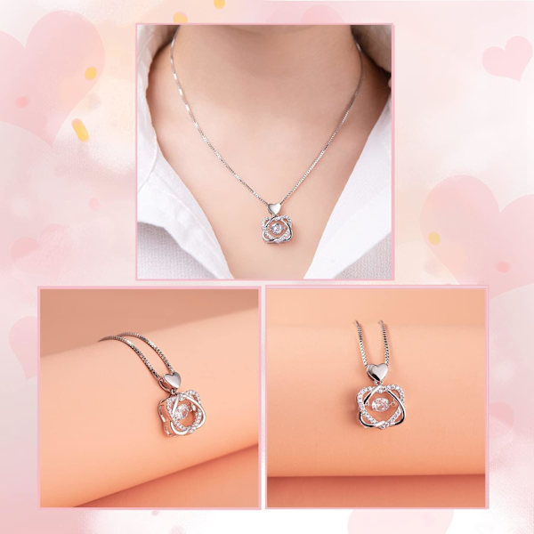 Bevarad ros i presentförpackning med halsband - Bästa present till mors dag, födelsedag, årsdag, jul, alla hjärtans dag, mamma, fru, flickvän (lila)