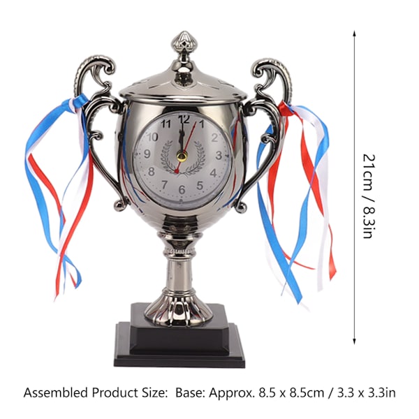 Retro klocka Livsliknande trofémodell Dekorativ liten skrivbordsväckarklocka för sovsal Sovrum Vardagsrum Dark Gold