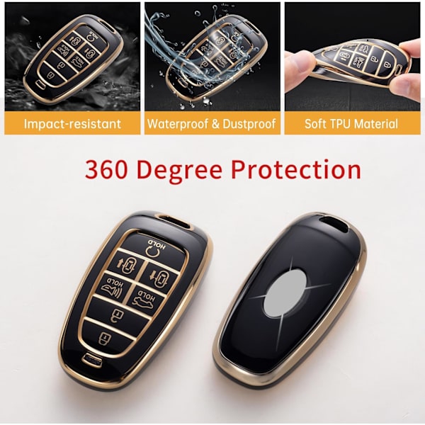 Gematay til Hyundai nøglefjernbetjening med nøgleringssnor, blød TPU nøglefjernbetjening beskyttelsesskal Hyundai Tucson Smart Key Case