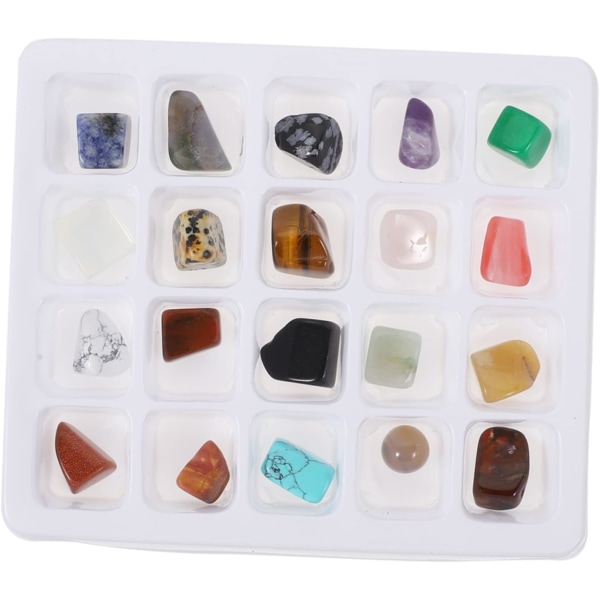 WJ 20 bitar Chakra Stones Mineral Specimen Leksaker Chakra Kristaller Pussel Naturliga Mineral Stones Sten Specimen Tumbler
