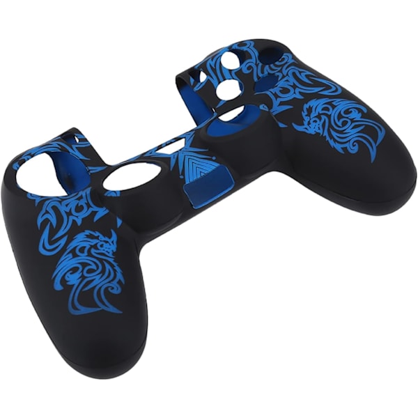 Spillkontrollhud Grip Deksel Case, Myk Silikon Case, Hud Grip Shell Deksel for PlayStation 4 PS4 Kontroll Black-Blue