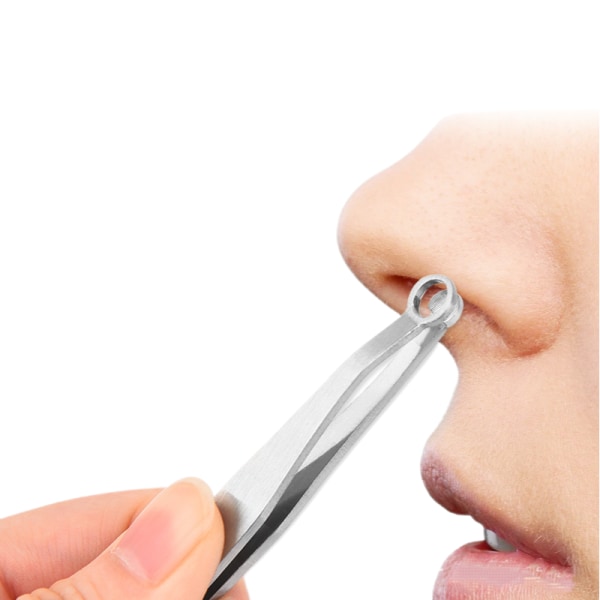 Nenäpinsetti sisäänkasvaneiden hiusten pinsetit ruostumattomasta teräksestä nenäkarvojen tarkkuuspinsetit kulmakarvojen leikkaustyökalu (hopea)