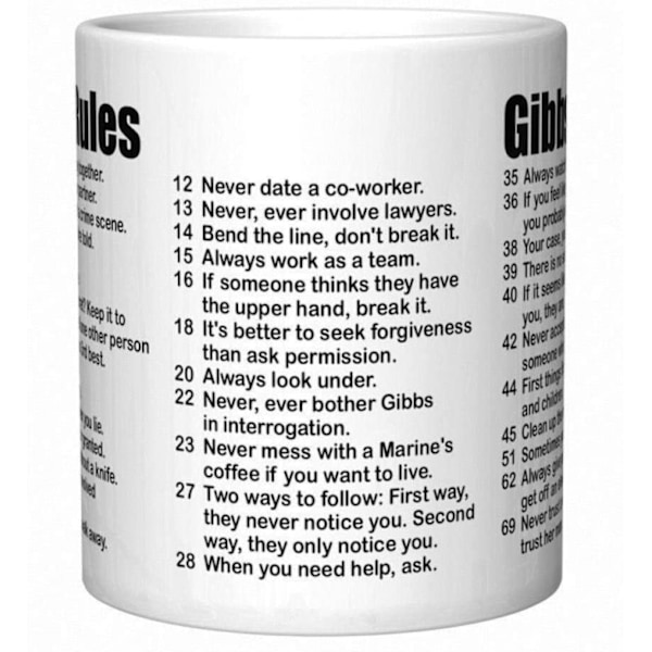 NCIS 2022 Gibbs' Regler Kaffeekop (Farvel Edition)