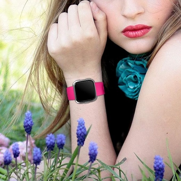 Det smarta watch är kompatibelt med Fitbit versa Smartwatch, versa 2 och versa Lite se klockor för kvinnor och män（ Rose Pink-L）