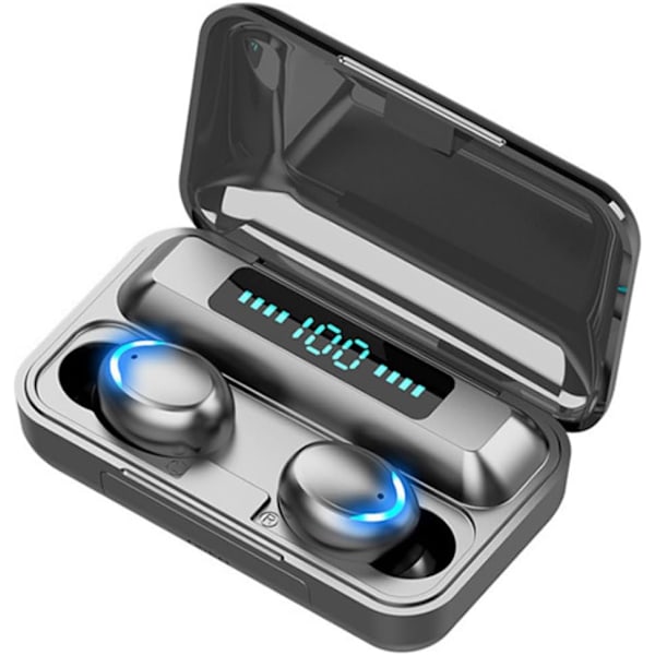 Langattomat kuulokkeet langattomalla latauskotelolla, LED-virranäyttö, syvät bassot, vedenpitävät Bluetooth-kuulokkeet mikrofoneilla, puheluiden melunvaimennus