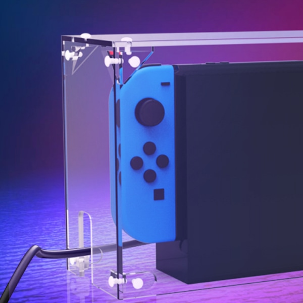 Transparent dammskydd för Nintendo Switch & Switch OLED laddningsdocka, reptåligt vattentätt skyddande genomskinligt akrylskydd